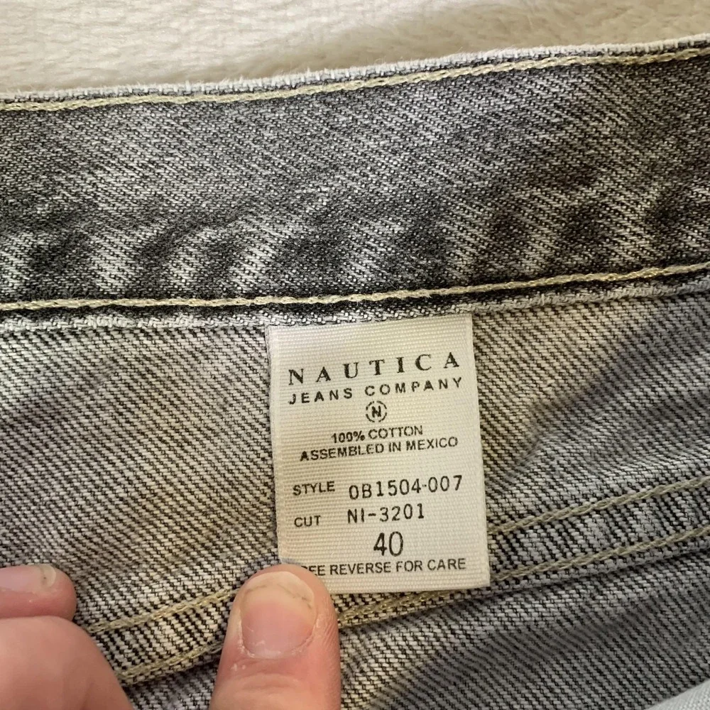 Vintage Nautica Jeans Company Shorts Mens 40 Gray Denim Baggy 11